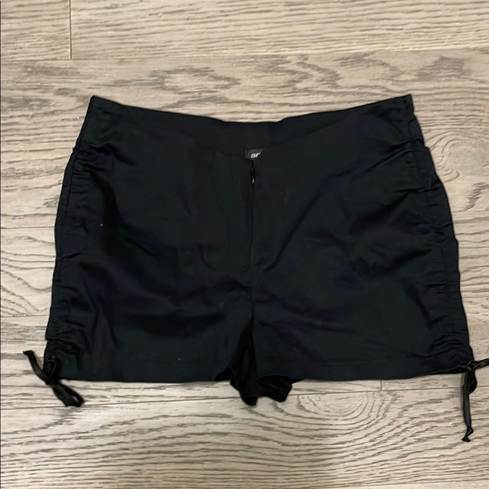 Black Shorts with Side Ties. Stretch.